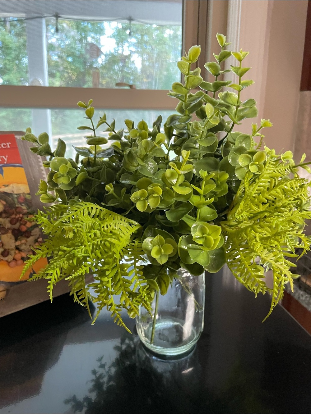 Lifelike Green Faux Eucalyptus & Fern Bouquet